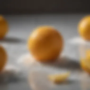 Citrus Freshness in Granular Form Close-up of detergent granules with fresh citrus fragrance