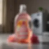 Elegant bottle of laundry detergent with floral scent