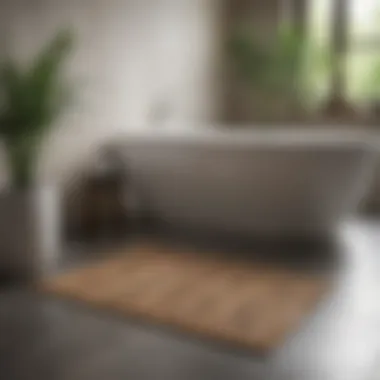 Sustainable bamboo bathroom mat promoting eco-friendliness