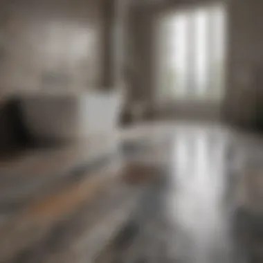 Elegant bathroom showcasing various flooring materials