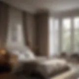 Elegant bedroom showcasing wide blackout curtains