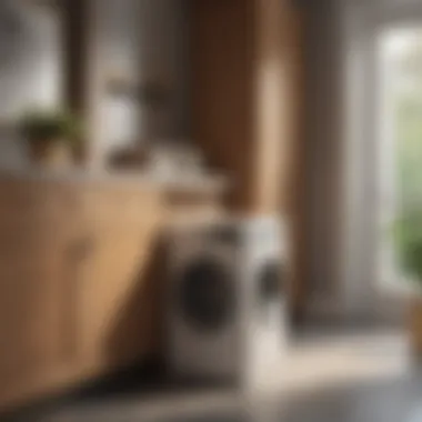 Elegant cabinet design showcasing laundry baskets