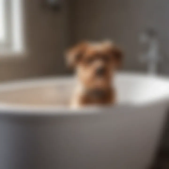 Portability features of a dog wash bathtub highlighted