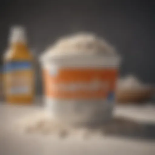 A close-up view of various natural and synthetic ingredients used in laundry soap powder