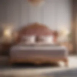 Elegant rose gold bed frame in a modern bedroom