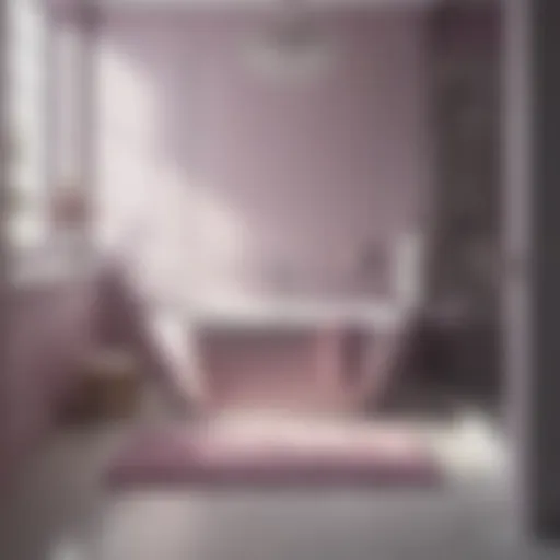 Elegant light purple bath mat in a stylish bathroom setting