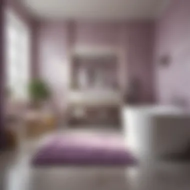 Integrating Light Purple in Contemporary Bathroom Styles Light purple bath mat harmonizing with a modern bathroom design