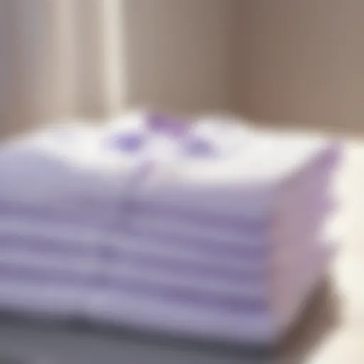 Expertly folded white shirt with lavender scent