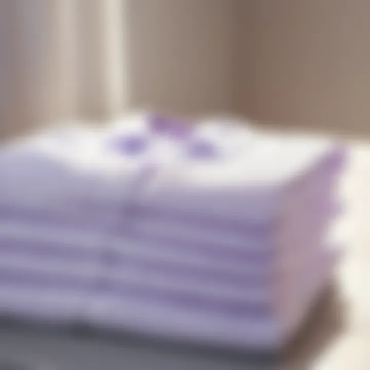 Expertly folded white shirt with lavender scent