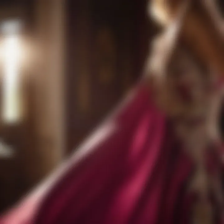 Luxurious silk dress being gently treated for stain removal
