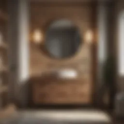 Elegant wooden bathroom cabinet with spacious storage