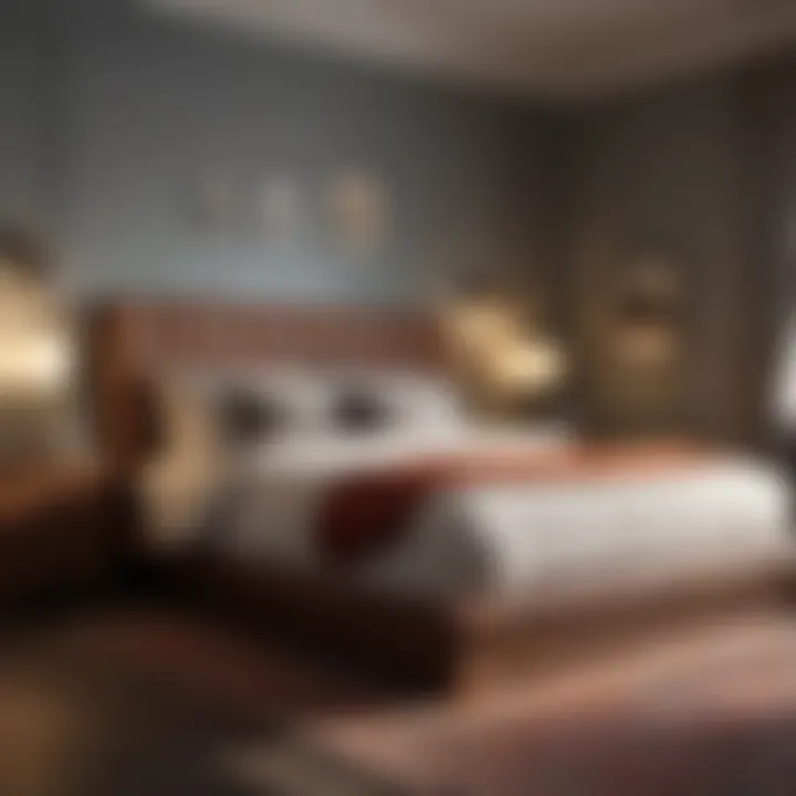 Cozy bedroom ambiance created by a well-chosen wall set