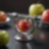 Close-up of a sleek stainless steel apple peeler