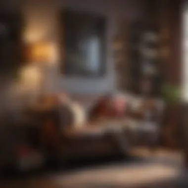 Cozy Small Sofa in a Reading Nook Cozy small sofa creating a comfortable reading nook