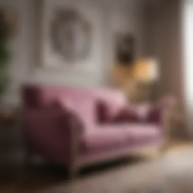 Elegant Small Sofa in a Stylish Bedroom Elegant small sofa enhancing bedroom aesthetics