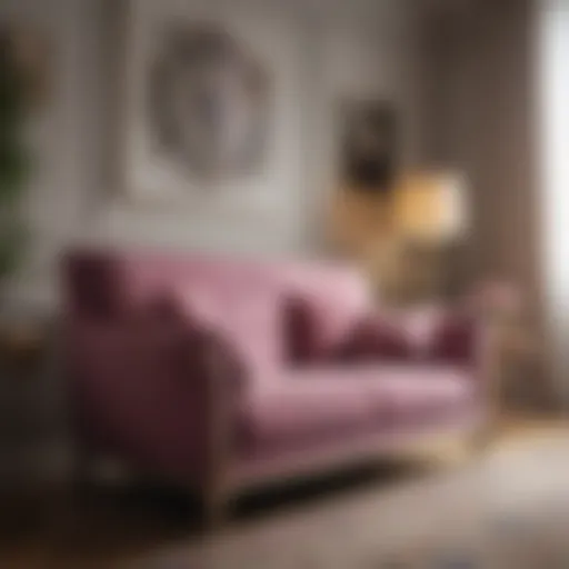 Elegant Small Sofa in a Stylish Bedroom Elegant small sofa enhancing bedroom aesthetics