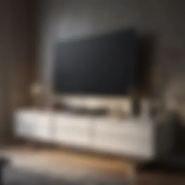 Contemporary TV Cabinet for Space Optimization Contemporary TV cabinet design integrating drawers for space optimization