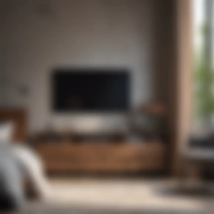 Cozy bedroom featuring a stylish TV cabinet with ample storage