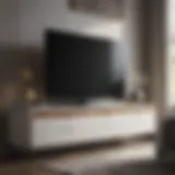 Sleek bedroom TV cabinet with drawers showcasing modern design