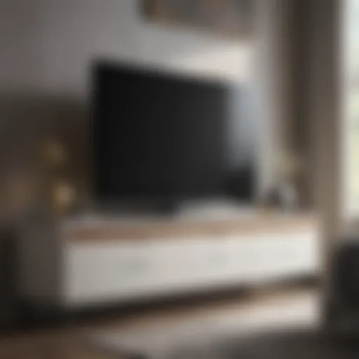 Sleek bedroom TV cabinet with drawers showcasing modern design