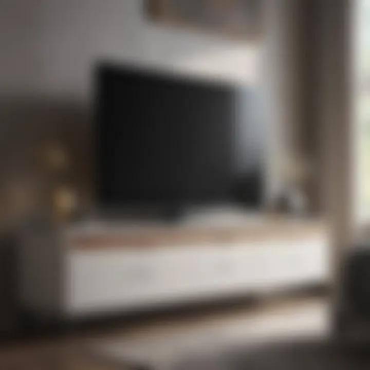 Sleek bedroom TV cabinet with drawers showcasing modern design