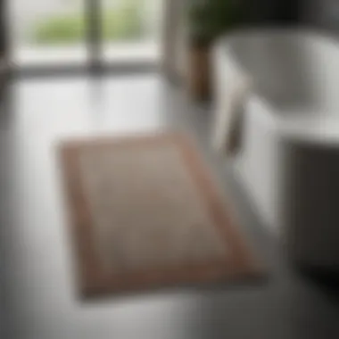 Stylish Display of Bath Mat Materials Various materials used for small bath mats displayed in a stylish arrangement