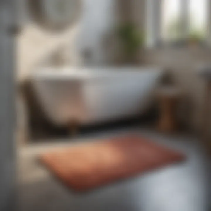 Chic Small Bath Mat in Modern Bathroom A chic small bath mat enhancing a modern bathroom