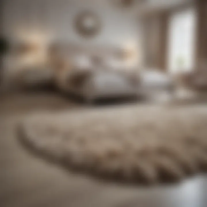 Aesthetic integration of a fluffy carpet in different bedroom styles