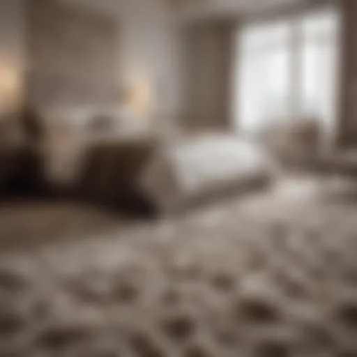 Luxurious fluffy carpet enhancing bedroom ambiance