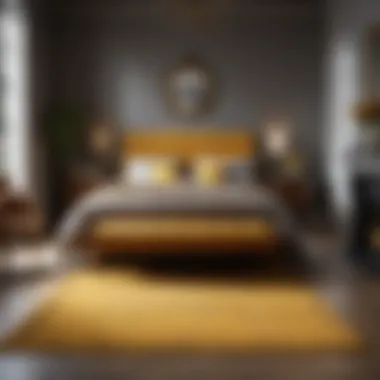 Practical tips for maintaining a mustard rug in a stylish bedroom setting.
