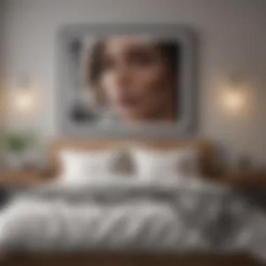 Minimalist framed artwork enhancing bedroom decor
