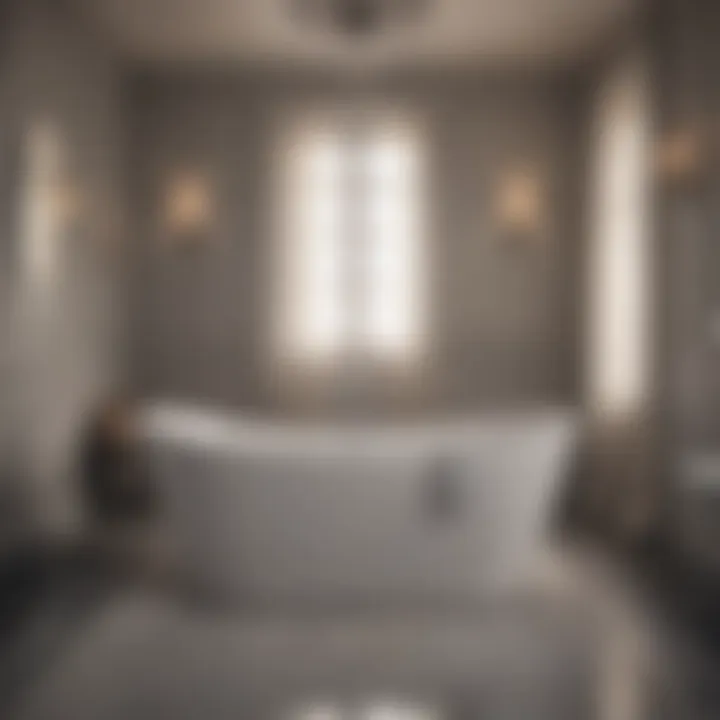 Detailed view of a standalone bathtub installation process