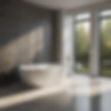 Luxurious standalone bathtub in a modern bathroom setting