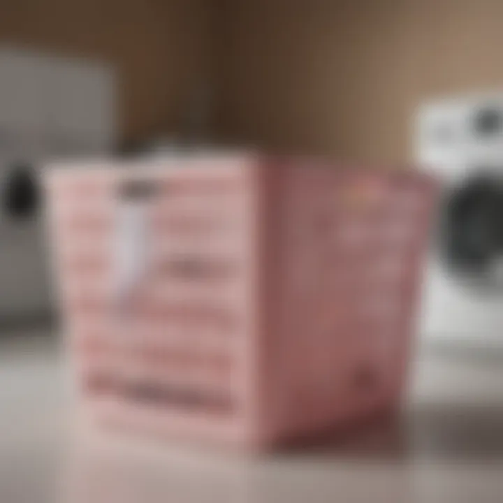 A close-up view of a big plastic laundry basket displaying its unique design features and functionalities.