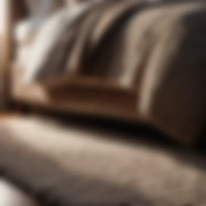 Close-up of thick bedroom rug texture for comfort