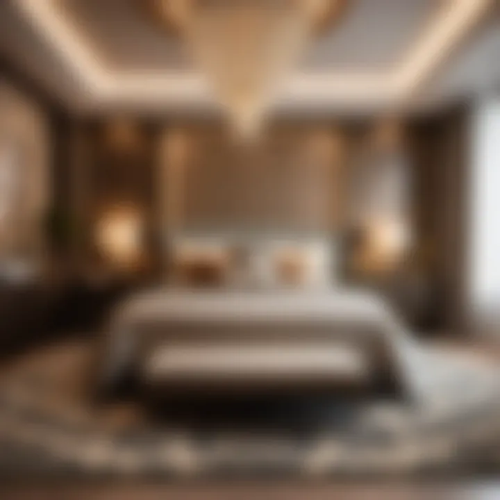 Luxurious bedroom rug with intricate patterns