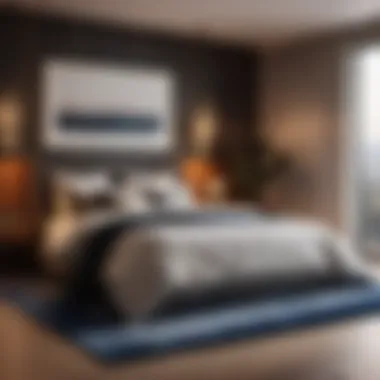 Stylish bedroom rug in a cozy sleeping space