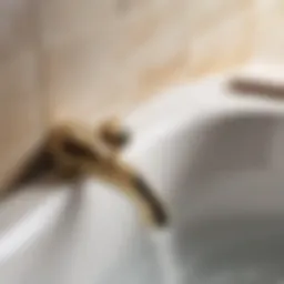 Illustration of threaded connections in bathtub spout