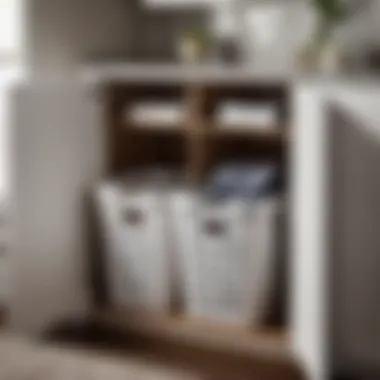 8-inch wide hamper maintaining tidy appearance