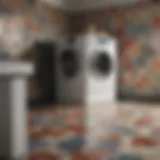 Modern Geometric Tile Designs Modern tile arrangement in a laundry room showcasing geometric patterns