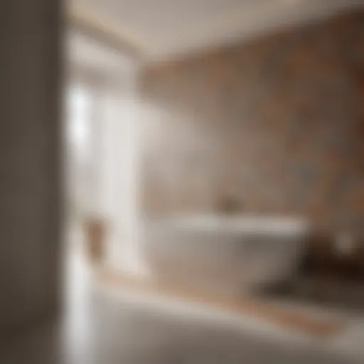 Luxurious Bath Tiling Elegant tiling design surrounding a luxurious bath