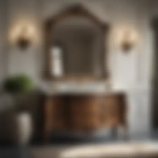 Elegant antique bathroom vanity with ornate detailing