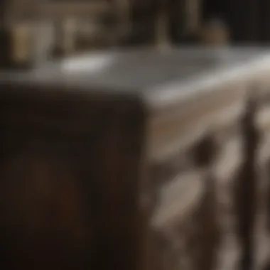 Materials and Textures of Antique Vanities Close-up view of antique vanity materials and textures