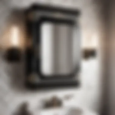 Classic Monochrome Aesthetic of Art Deco Timeless Art Deco Bathroom Medicine Cabinet in Black and White