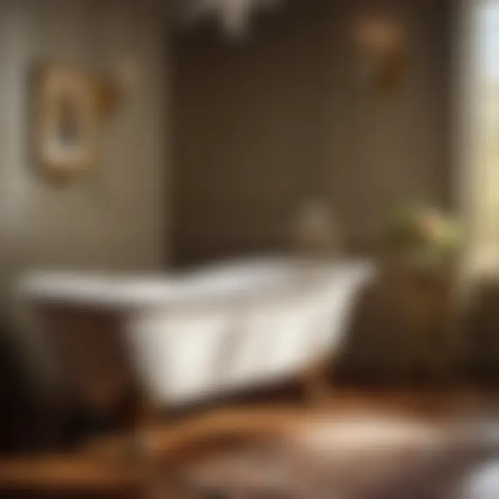 Vintage clawfoot tub in a classic bathroom design