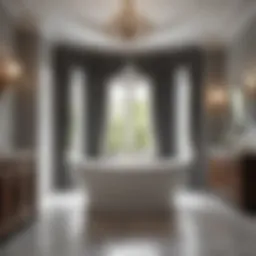 Luxurious freestanding bathtub in a traditional bathroom