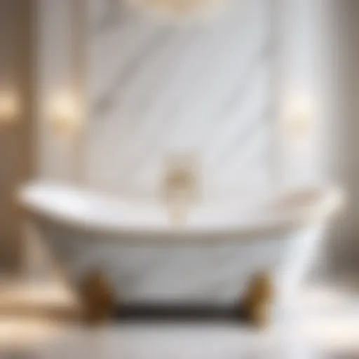 Luxurious marble bathtub in elegant bathroom