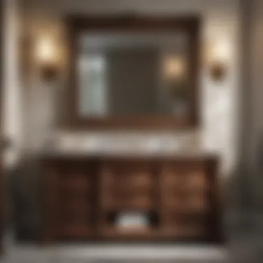 Luxurious wood finish bathroom vanity