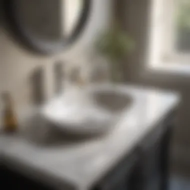 Elegant marble countertop bathroom vanity