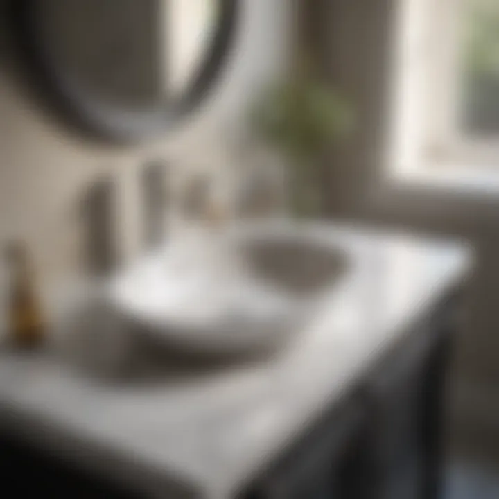 Elegant marble countertop bathroom vanity